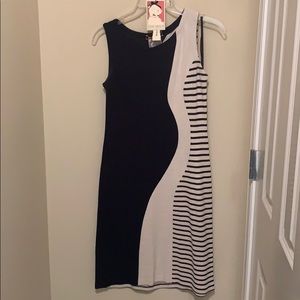 Yoana Baraschi Navy and Cream Dress